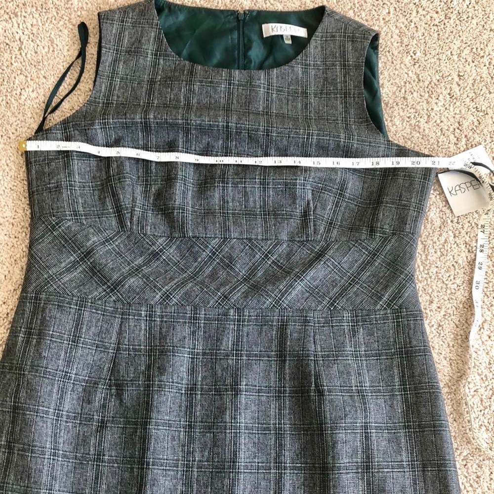Kasper Gray Sleeveless Sheath Dress Crew Neck Midi - Picture 7 of 8